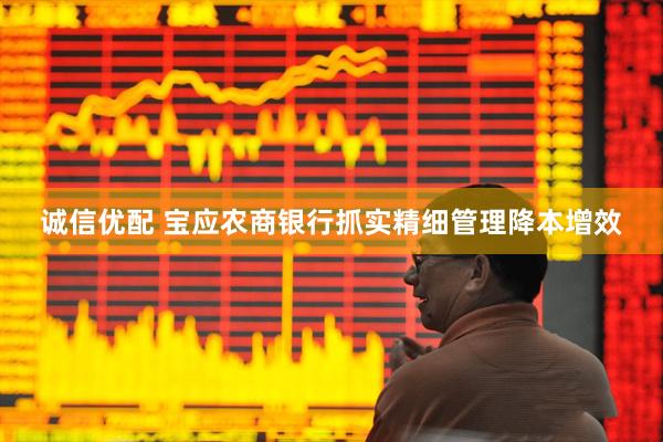 诚信优配 宝应农商银行抓实精细管理降本增效